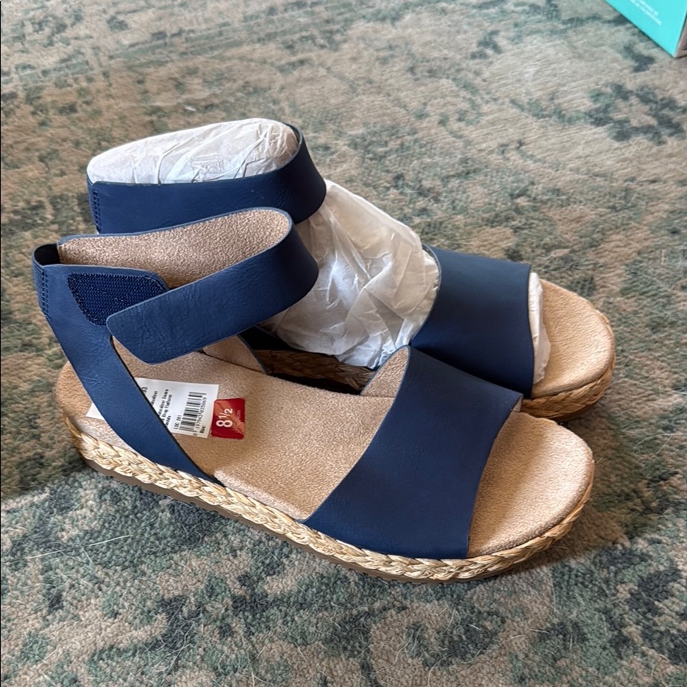 SOUL Naturalizer Blue Espadrille Shoes with Elastic Straps